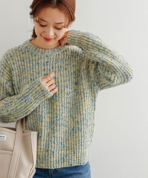 URBAN RESEARCH DOORS(アーバンリサーチドアーズ)の「カラーネップローゲージKNIT(ニット/セーター・レディース・ホワイト系その他/ブルー系その他・MEDIUM)」の11枚目の写真