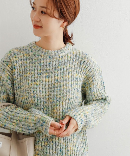 URBAN RESEARCH DOORS(アーバンリサーチドアーズ)の「カラーネップローゲージKNIT(ニット/セーター・レディース・ホワイト系その他/ブルー系その他・MEDIUM)」の12枚目の写真