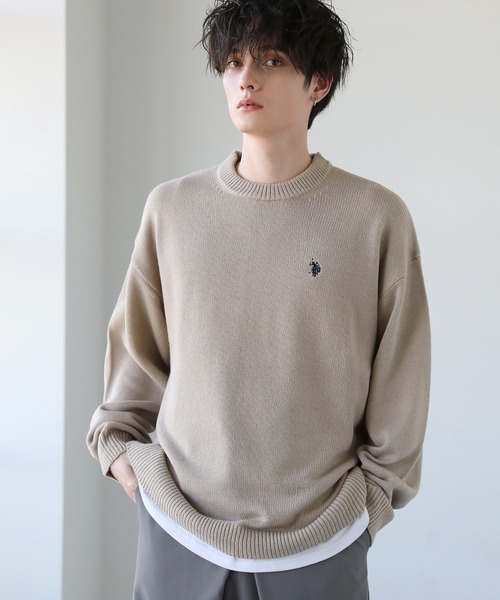 U.S. POLO ASSN.(ユーエスポロアッスン)の「U.S. POLO ASSN. 別注 ワンポイントロゴクルーネックニット(ニット/セーター・メンズ・ネイビー/ブラック/グレー/ベージュ/アイボリー・L/S/M)」の4枚目の写真