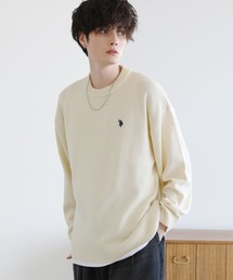 U.S. POLO ASSN. 別注 ワンポイントロゴクルーネックニット
