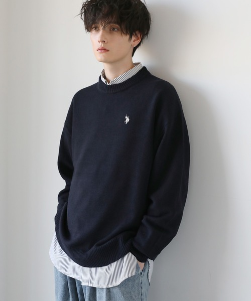 U.S. POLO ASSN.(ユーエスポロアッスン)の「U.S. POLO ASSN. 別注 ワンポイントロゴクルーネックニット(ニット/セーター・メンズ・ネイビー/ブラック/グレー/ベージュ/アイボリー・L/S/M)」の11枚目の写真
