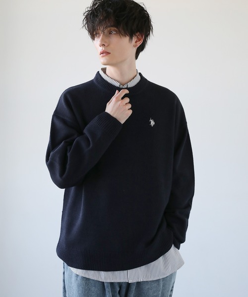 U.S. POLO ASSN.(ユーエスポロアッスン)の「U.S. POLO ASSN. 別注 ワンポイントロゴクルーネックニット(ニット/セーター・メンズ・ネイビー/ブラック/グレー/ベージュ/アイボリー・L/S/M)」の12枚目の写真
