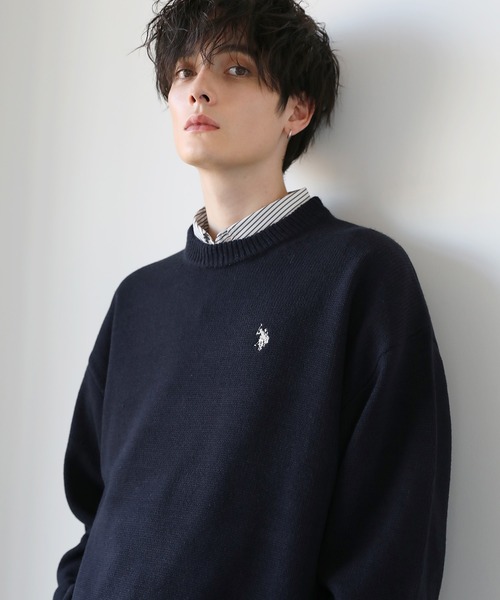 U.S. POLO ASSN.(ユーエスポロアッスン)の「U.S. POLO ASSN. 別注 ワンポイントロゴクルーネックニット(ニット/セーター・メンズ・ネイビー/ブラック/グレー/ベージュ/アイボリー・L/S/M)」の13枚目の写真