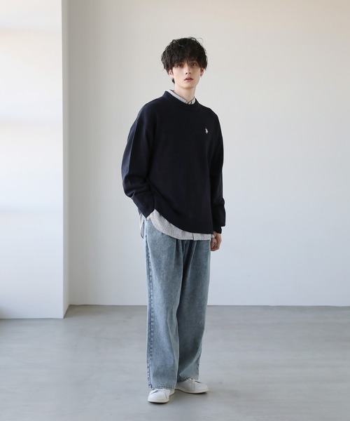 U.S. POLO ASSN.(ユーエスポロアッスン)の「U.S. POLO ASSN. 別注 ワンポイントロゴクルーネックニット(ニット/セーター・メンズ・ネイビー/ブラック/グレー/ベージュ/アイボリー・L/S/M)」の15枚目の写真