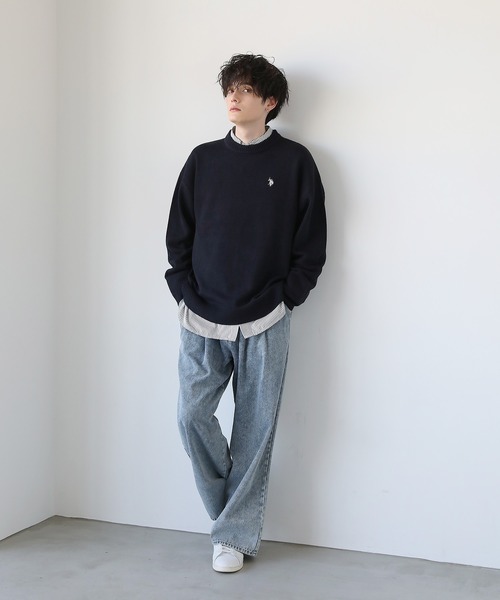 U.S. POLO ASSN.(ユーエスポロアッスン)の「U.S. POLO ASSN. 別注 ワンポイントロゴクルーネックニット(ニット/セーター・メンズ・ネイビー/ブラック/グレー/ベージュ/アイボリー・L/S/M)」の17枚目の写真
