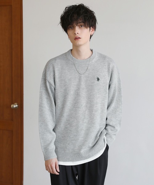 U.S. POLO ASSN.(ユーエスポロアッスン)の「U.S. POLO ASSN. 別注 ワンポイントロゴクルーネックニット(ニット/セーター・メンズ・ネイビー/ブラック/グレー/ベージュ/アイボリー・L/S/M)」の18枚目の写真