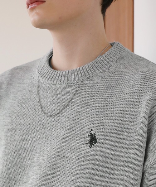 U.S. POLO ASSN.(ユーエスポロアッスン)の「U.S. POLO ASSN. 別注 ワンポイントロゴクルーネックニット(ニット/セーター・メンズ・ネイビー/ブラック/グレー/ベージュ/アイボリー・L/S/M)」の21枚目の写真