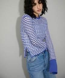 ADAM ET ROPE アダムエロペ　水色 半袖ニット ADAM ET ROPE アダムエロペ 水色 半袖ニット ADAM ET ROPE
