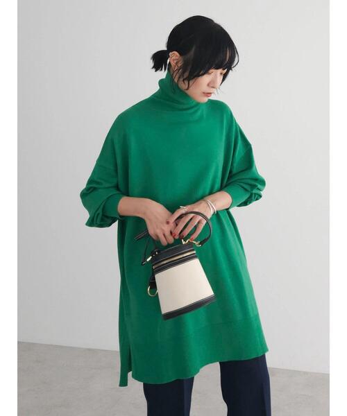Green　Parks（グリーンパークス）の「もちっとタートルニットチュニック（チュニック・レディース・グリーン/その他7/ピンク/グレー系その他・FREE）」の12枚目の写真