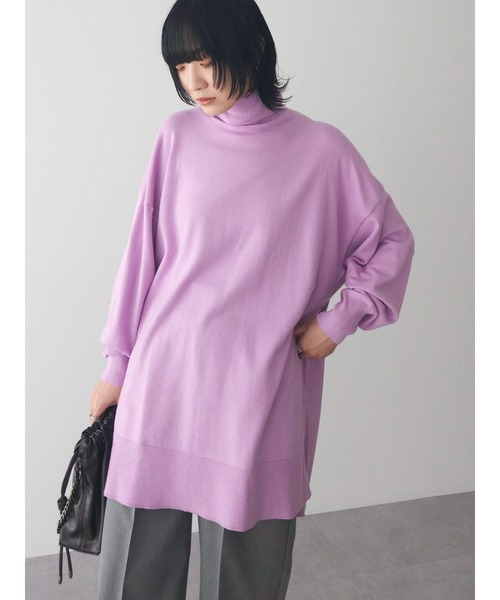 Green　Parks（グリーンパークス）の「もちっとタートルニットチュニック（チュニック・レディース・グリーン/その他7/ピンク/グレー系その他・FREE）」の6枚目の写真