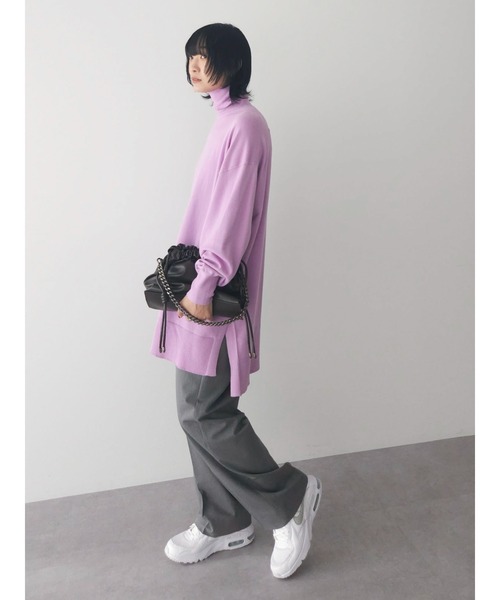 Green　Parks（グリーンパークス）の「もちっとタートルニットチュニック（チュニック・レディース・グリーン/その他7/ピンク/グレー系その他・FREE）」の7枚目の写真