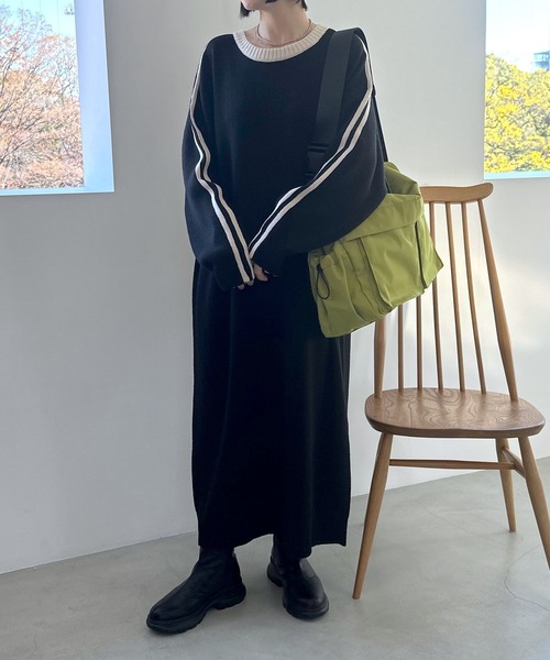 LEPSIM（レプシィム）の「9ゲージラインニットワンピース　996196（ワンピース・レディース・ブラック/グレー・FREE）」の19枚目の写真