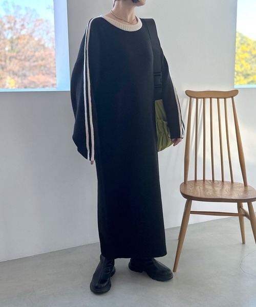 LEPSIM（レプシィム）の「9ゲージラインニットワンピース　996196（ワンピース・レディース・ブラック/グレー・FREE）」の20枚目の写真