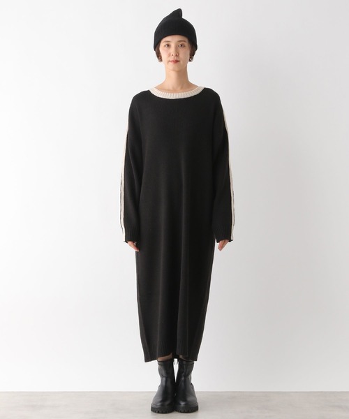 LEPSIM（レプシィム）の「9ゲージラインニットワンピース　996196（ワンピース・レディース・ブラック/グレー・FREE）」の9枚目の写真
