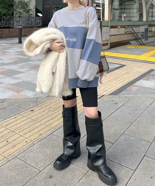 Alley by w closet（アリーバイダブルクローゼット）の「【Alley】配色切替プルオーバー（スウェット・レディース・ピンク/ブルー・FREE）」の13枚目の写真