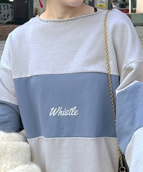 Alley by w closet（アリーバイダブルクローゼット）の「【Alley】配色切替プルオーバー（スウェット・レディース・ピンク/ブルー・FREE）」の19枚目の写真