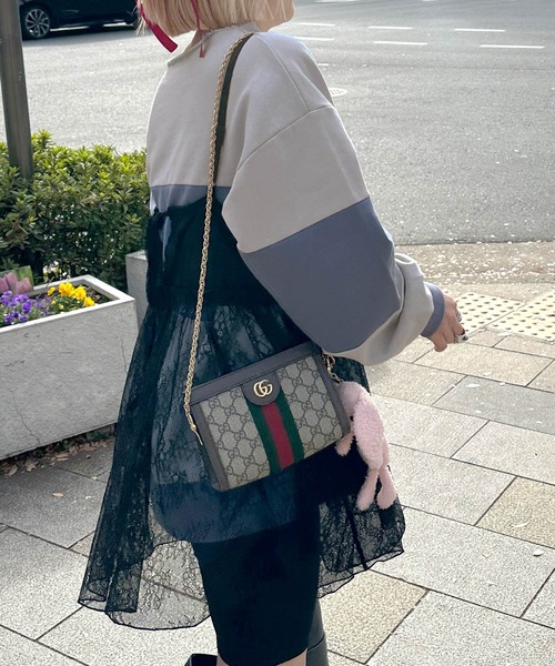 Alley by w closet（アリーバイダブルクローゼット）の「【Alley】配色切替プルオーバー（スウェット・レディース・ピンク/ブルー・FREE）」の21枚目の写真