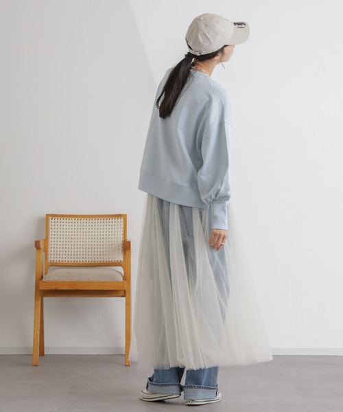 NANO universe（ナノユニバース）の「2wayレイヤードチュールスカート（スカート・レディース・ブラック/アイボリー/キャメル・FREE）」の12枚目の写真