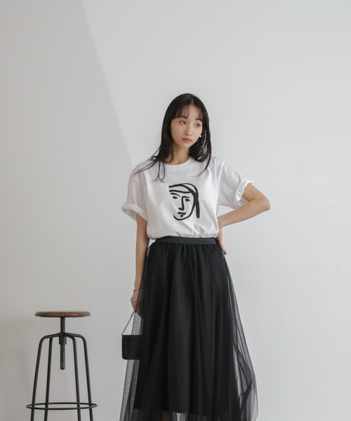 NANO universe（ナノユニバース）の「2wayレイヤードチュールスカート（スカート・レディース・ブラック/アイボリー/キャメル・FREE）」の20枚目の写真