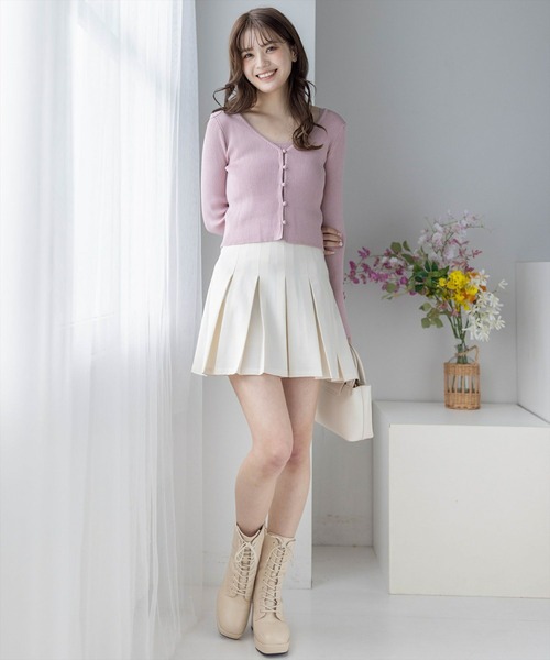 clear（クリア）の「無地柄プリーツミニスカート[セットアップ可能]（スカート・レディース・ブラック/グレー/アイボリー・S/M）」の20枚目の写真