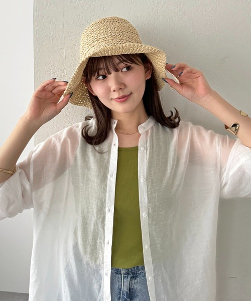 DISCOAT（ディスコート）の「シンプルペーパーハット（ハット・レディース・ライトベージュ/ブラック/ベージュ/グレイッシュベージュ・FREE）」の3枚目の写真