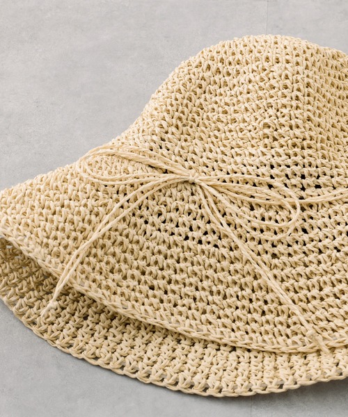 DISCOAT（ディスコート）の「シンプルペーパーハット（ハット・レディース・ライトベージュ/ブラック/ベージュ/グレイッシュベージュ・FREE）」の5枚目の写真