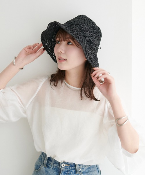 DISCOAT（ディスコート）の「シンプルペーパーハット（ハット・レディース・ライトベージュ/ブラック/ベージュ/グレイッシュベージュ・FREE）」の13枚目の写真