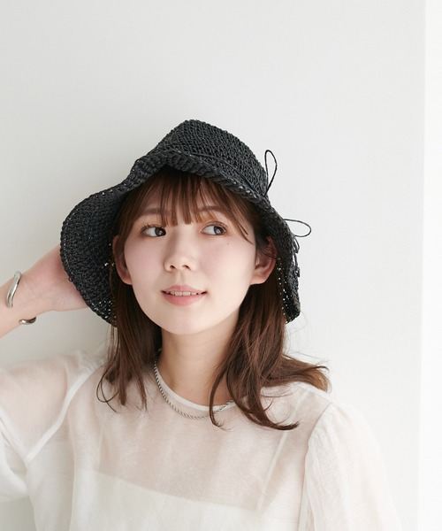 DISCOAT（ディスコート）の「シンプルペーパーハット（ハット・レディース・ライトベージュ/ブラック/ベージュ/グレイッシュベージュ・FREE）」の14枚目の写真