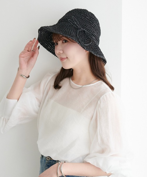 DISCOAT（ディスコート）の「シンプルペーパーハット（ハット・レディース・ライトベージュ/ブラック/ベージュ/グレイッシュベージュ・FREE）」の10枚目の写真