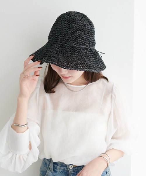 DISCOAT（ディスコート）の「シンプルペーパーハット（ハット・レディース・ライトベージュ/ブラック/ベージュ/グレイッシュベージュ・FREE）」の12枚目の写真