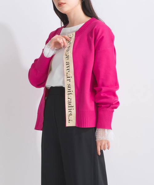 PICCIN PERLA(ピッチンペルラ)の「袖口チュール付きボートネックコットンロングTシャツ(Tシャツ/カットソー・レディース・ブラック/オフホワイト・M)」の13枚目の写真