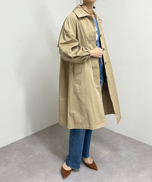 SHENERY（シーナリー）の「ステンカラーロングコート（ステンカラーコート・レディース・ベージュ/ブルー/ネイビー・36/38）」の12枚目の写真