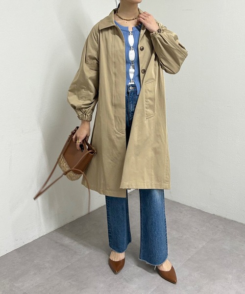 SHENERY（シーナリー）の「ステンカラーロングコート（ステンカラーコート・レディース・ベージュ/ブルー/ネイビー・36/38）」の10枚目の写真