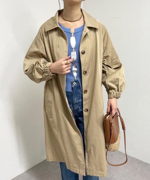 SHENERY（シーナリー）の「ステンカラーロングコート（ステンカラーコート・レディース・ベージュ/ブルー/ネイビー・36/38）」の15枚目の写真