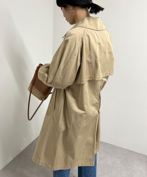 SHENERY（シーナリー）の「ステンカラーロングコート（ステンカラーコート・レディース・ベージュ/ブルー/ネイビー・36/38）」の17枚目の写真