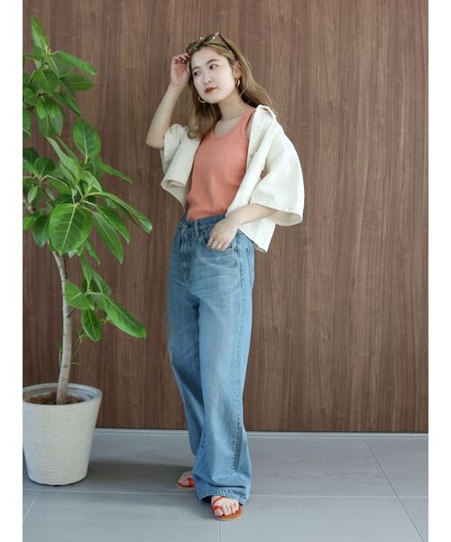 Ungrid（アングリッド）の「デニムハーフスリーブショートシャツ（シャツ/ブラウス・レディース・ブルー/アイボリー・FREE）」の16枚目の写真