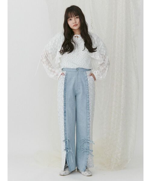 merry jenny（メリージェニー）の「fluffy flowerボレロ（シャツ/ブラウス・レディース・オフホワイト/ブラック/ピンク・FREE）」の10枚目の写真