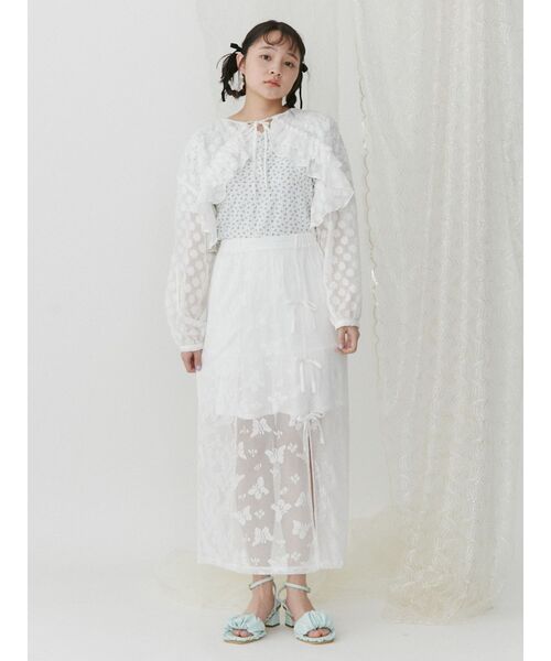 merry jenny（メリージェニー）の「fluffy flowerボレロ（シャツ/ブラウス・レディース・オフホワイト/ブラック/ピンク・FREE）」の13枚目の写真