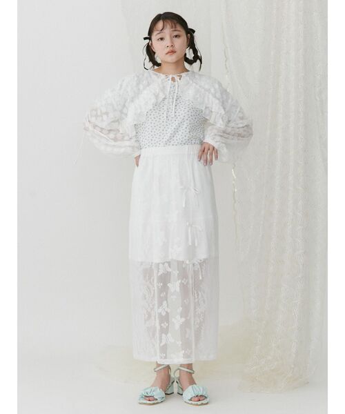 merry jenny（メリージェニー）の「fluffy flowerボレロ（シャツ/ブラウス・レディース・オフホワイト/ブラック/ピンク・FREE）」の14枚目の写真