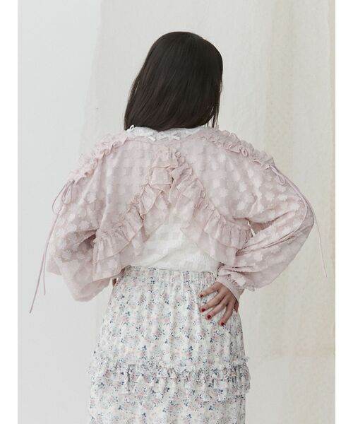 merry jenny（メリージェニー）の「fluffy flowerボレロ（シャツ/ブラウス・レディース・オフホワイト/ブラック/ピンク・FREE）」の18枚目の写真