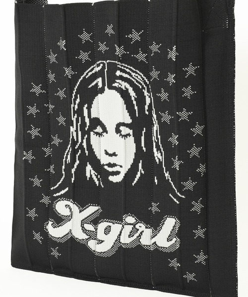 X-girl(エックスガール)の「X-girl x KNT365 FACE Knitty(ショルダーバッグ・レディース・ブラック/ブラウン・ONE SIZE)」の5枚目の写真