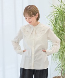 earth music&ecology | 2way刺繍衿ブラウス(シャツ/ブラウス)
