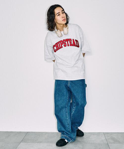 WEGO（ウィゴー）の「WEGO/カレッジロゴBIGT（Tシャツ/カットソー・メンズ・ライトグレー/ネイビー・MEDIUM/LARGE）」の6枚目の写真