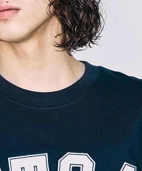 WEGO（ウィゴー）の「WEGO/カレッジロゴBIGT（Tシャツ/カットソー・メンズ・ライトグレー/ネイビー・MEDIUM/LARGE）」の8枚目の写真