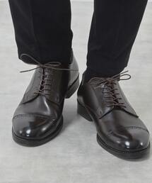 外羽根ストレートチップレザーシューズ