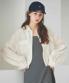 フラワー ジップアップニットジャケット TINA：JOJUN（その他アウター