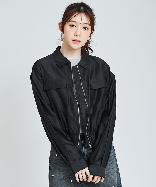 31 Sons de mode（トランテアン　ソン　ドゥ　モード）の「シアーブルゾン（ブルゾン・レディース・ブラック/オフホワイト・36）」の16枚目の写真