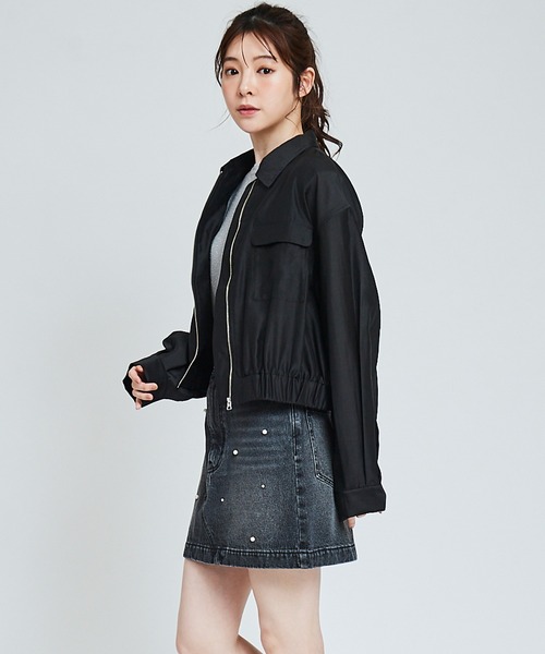 31 Sons de mode（トランテアン　ソン　ドゥ　モード）の「シアーブルゾン（ブルゾン・レディース・ブラック/オフホワイト・36）」の21枚目の写真