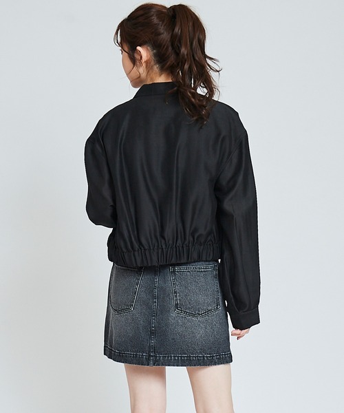 31 Sons de mode（トランテアン　ソン　ドゥ　モード）の「シアーブルゾン（ブルゾン・レディース・ブラック/オフホワイト・36）」の22枚目の写真