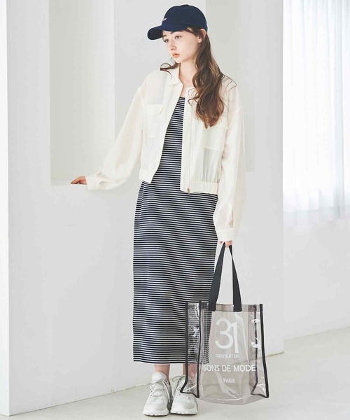 31 Sons de mode（トランテアン　ソン　ドゥ　モード）の「シアーブルゾン（ブルゾン・レディース・ブラック/オフホワイト・36）」の12枚目の写真